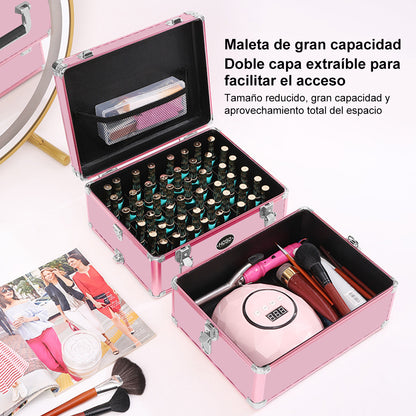 Maleta Portátil Para Manicura/maquilaje Profesional Dos Capa