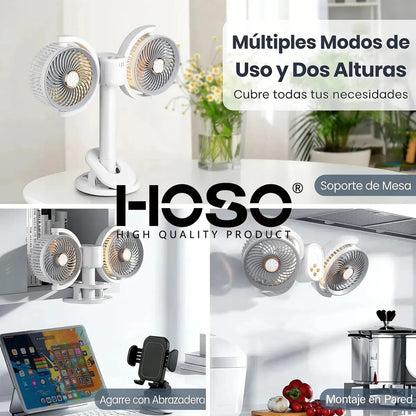 Ventilador De Mesa Moderno Dos Cabezas Ajustables 4 Velocida 12.7 Cm