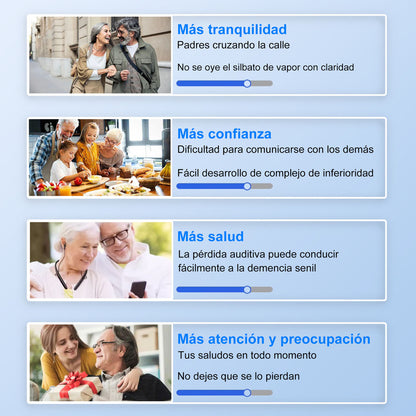 Audífono Para Sordos Recargable Internos Tercera Edad Color Negro
