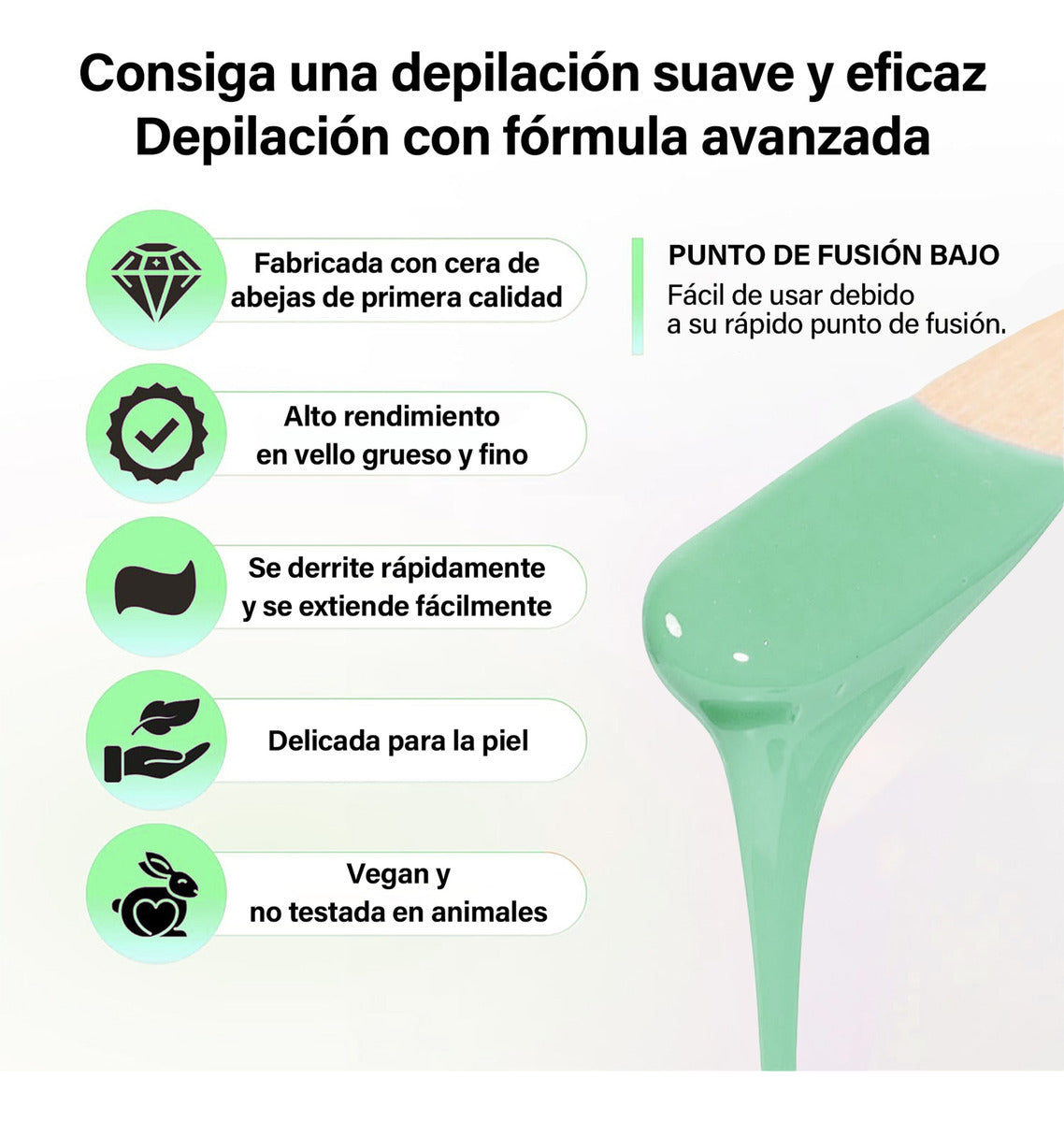 500g Cera Depilatoria Elástica Natural Película