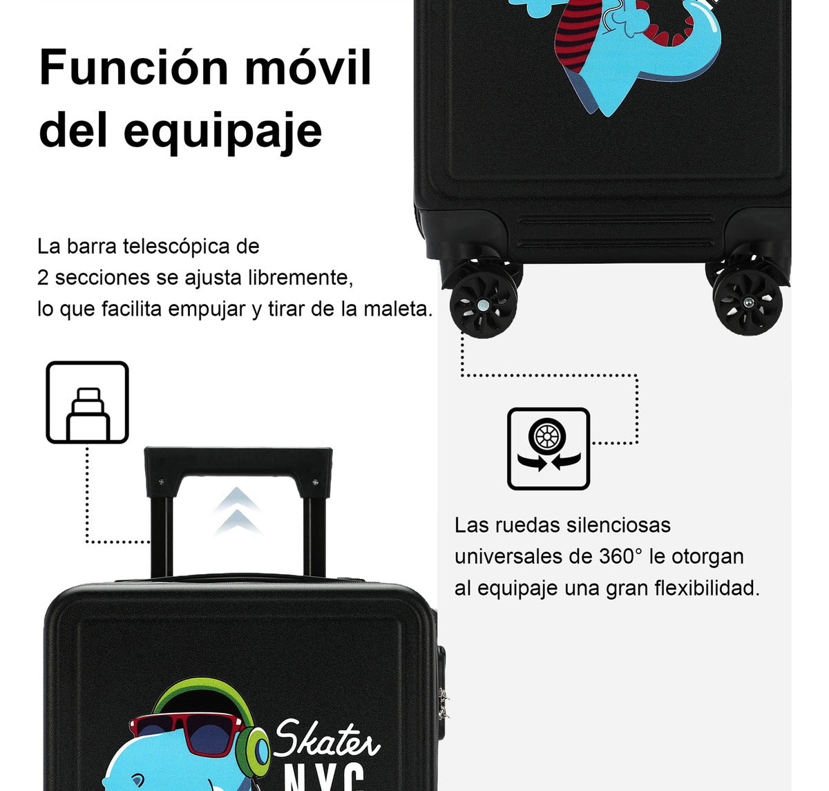 Maletas De Cabina De Viaje Chica Varios Colores  4 Ruedas