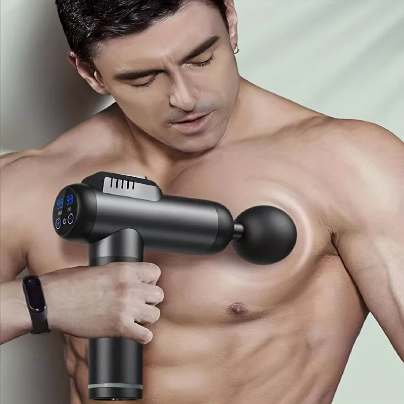 Pistola Masaje Muscular Fisioterapia / Niveles / Accesorios Negro
