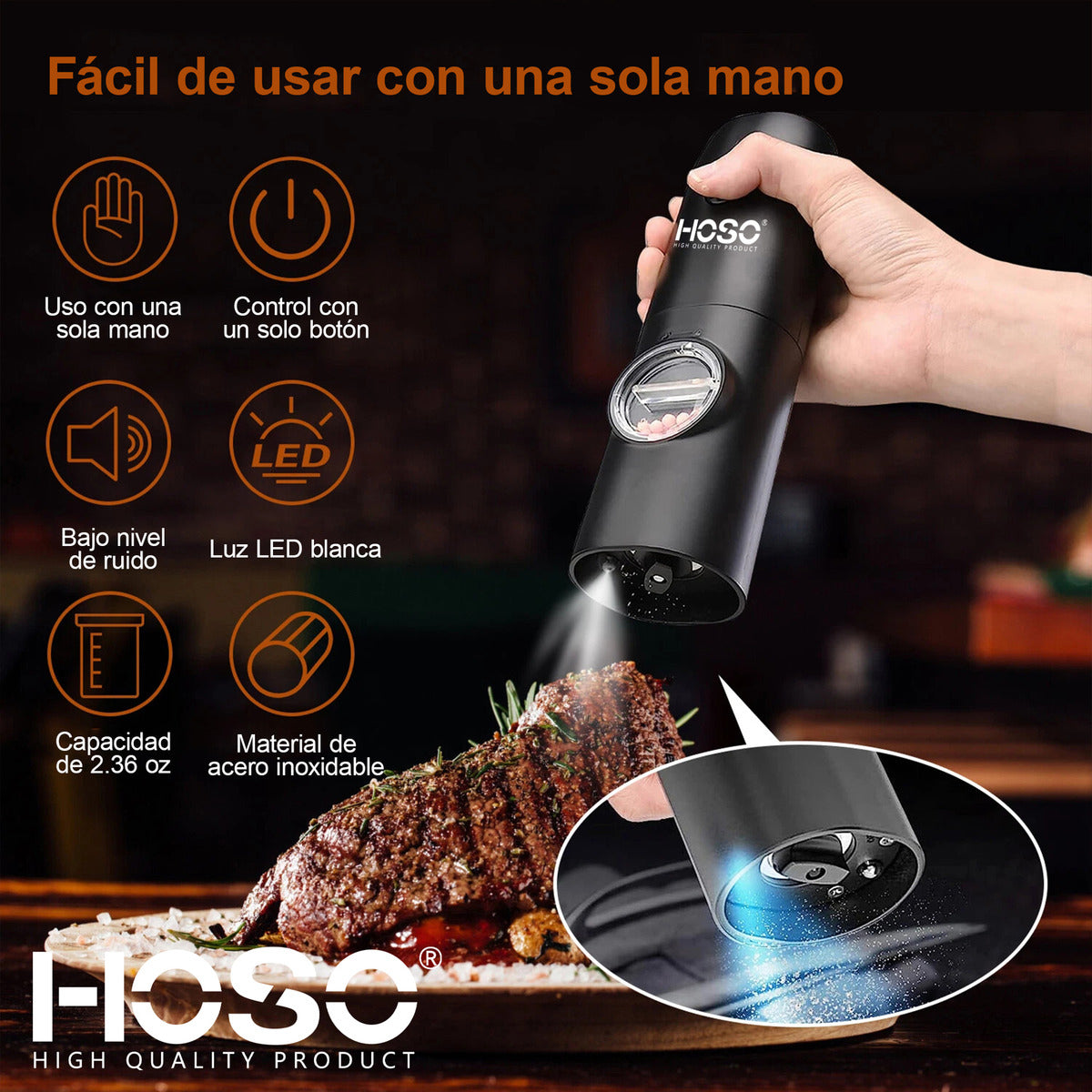 Hoso Molino Moledor Eléctrico Choclo Maiz Cafe Cereal Arroz Negro