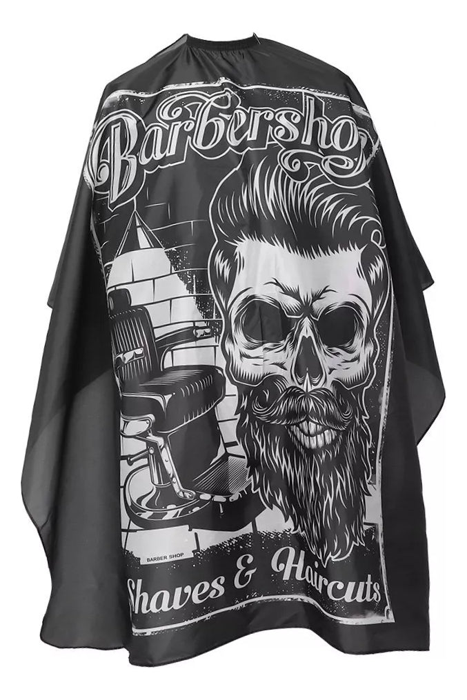 Capa Corte Tapa Pelo Barbero Barbería Supreme Sillon Calavera