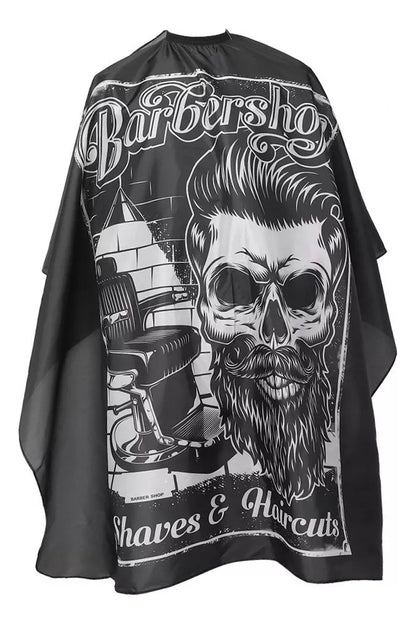 Capa Corte Tapa Pelo Barbero Barbería Supreme Sillon Calavera