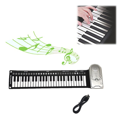Teclado Musical Pd49 49 Teclas Con Pedal Negro Portátil Hoso