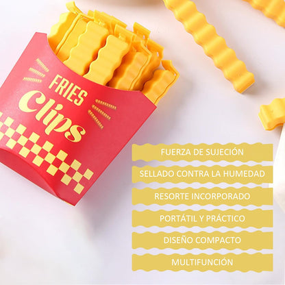 Bolsa Clip Magnético Pinzas Para Sellar Alimentos 12pcs Color Amarillo