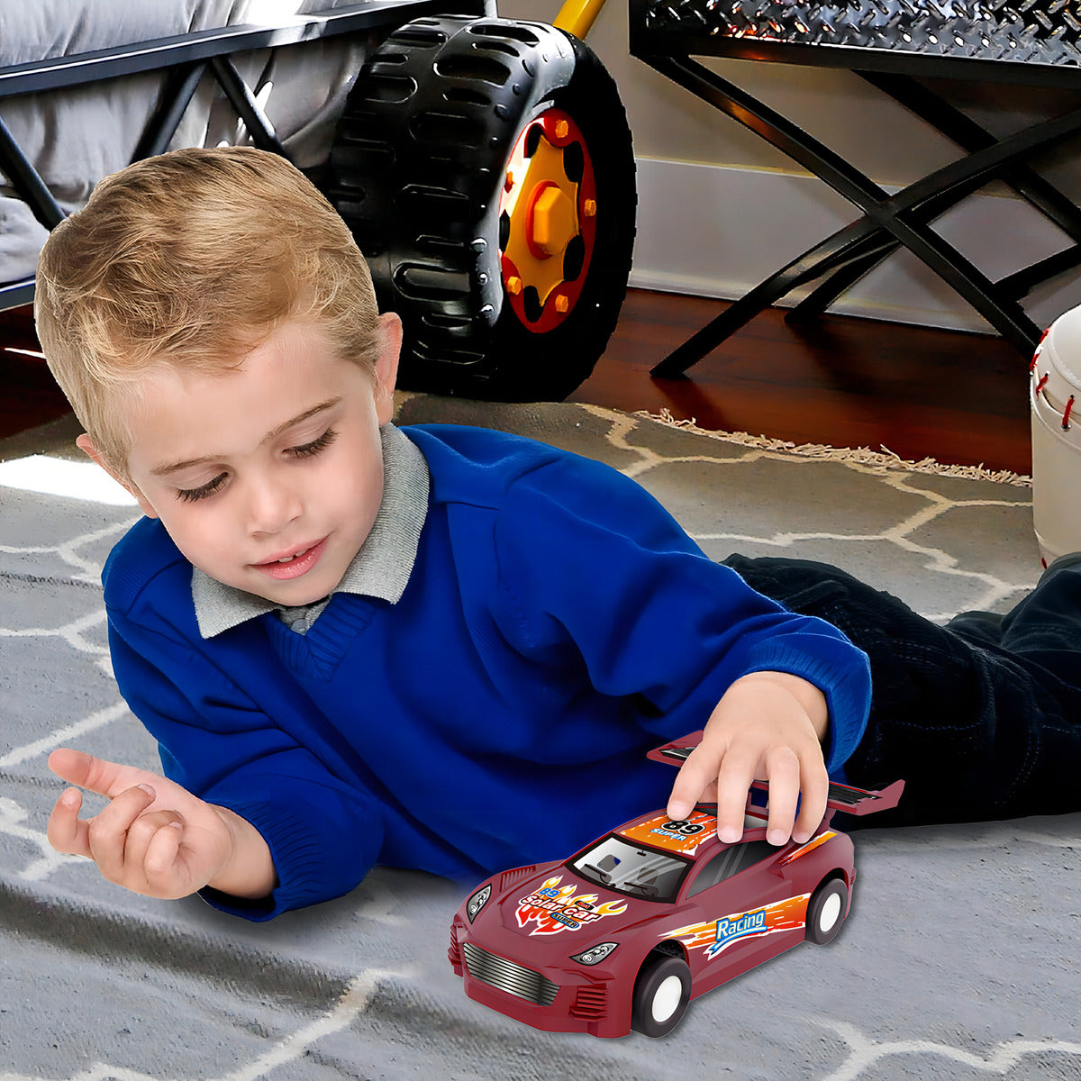 Auto Juguete De Energía Solar Educativo Robot De Niños Color Rojo Personaje Rojo