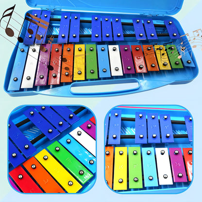 Metalófono Escolares 25 Notas Cromático Percusión 4 Colores Color Azul Acero