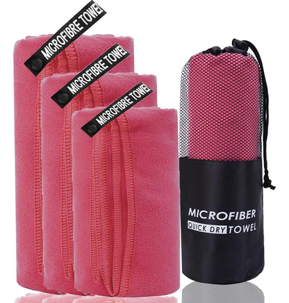 Toalla De Baño Viaje Deportiva Microfiba Secado Rápido 3pcs