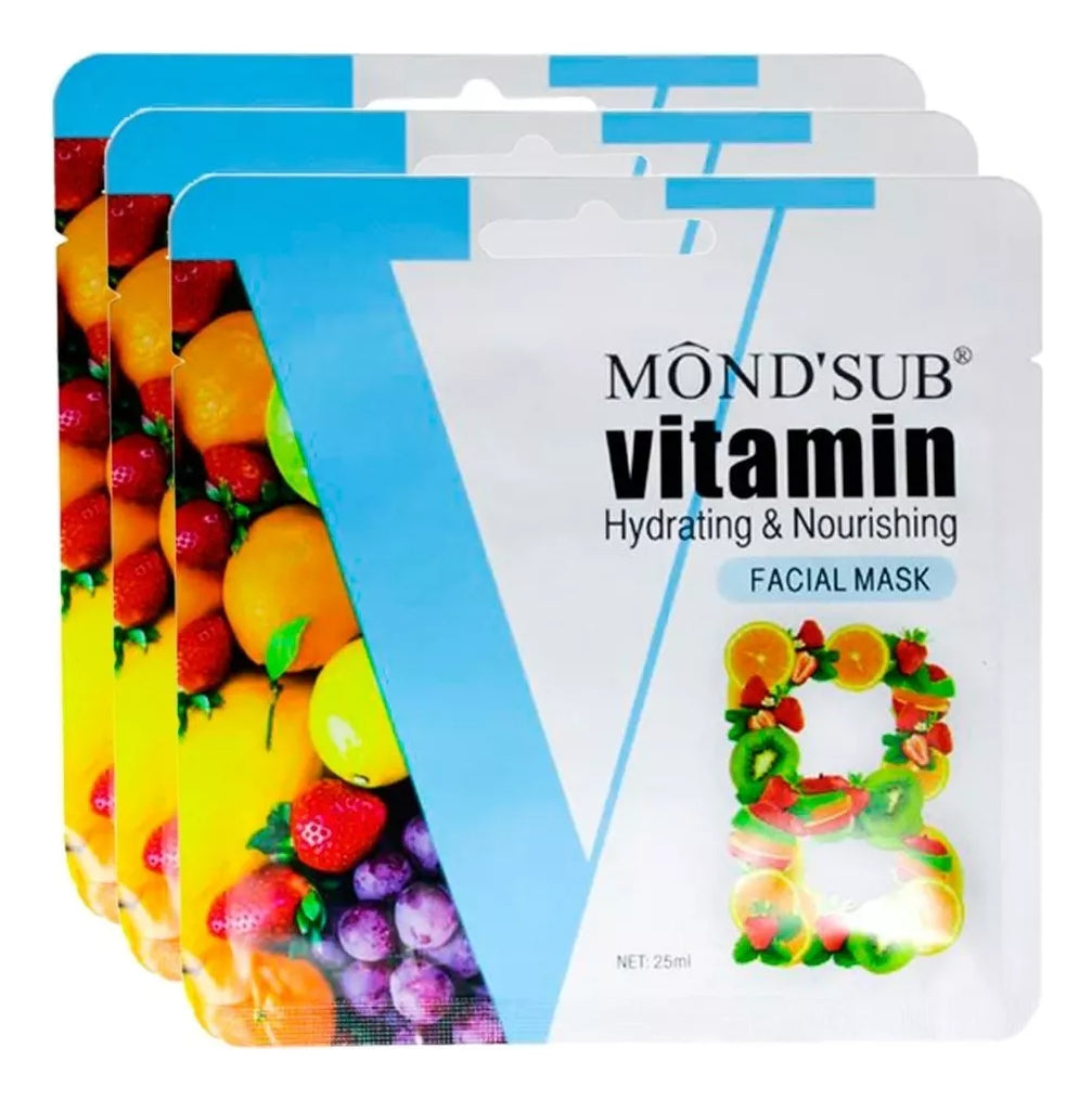 Mascarillas Faciales Vitamina B - C - E  25ml, Mond´sub