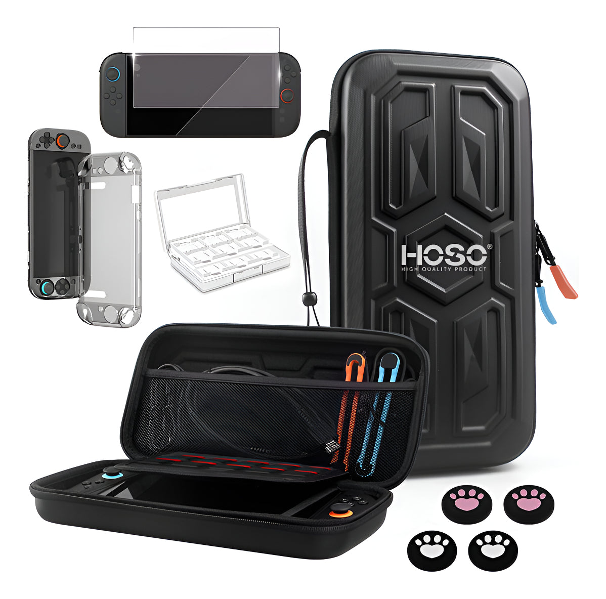 Bolso Estuche Funda 8 En 1 Para Nintendo Switch 2 Color Negro