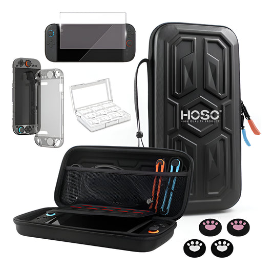 Bolso Estuche Funda 8 En 1 Para Nintendo Switch 2 Color Negro