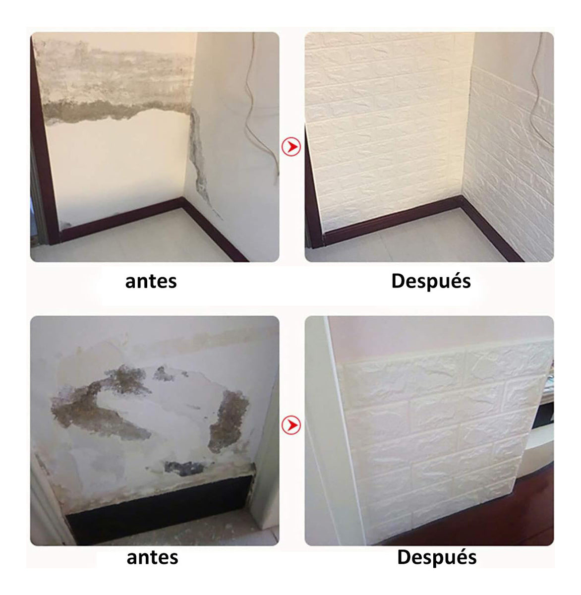 Pegatina De Pared Decorativa 3d10pcs Mármol Ladrillo Veteado