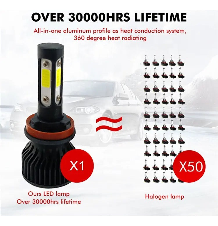 Ampolleta Luz V7 Para Autos Led Kit Turbo H1 H4 H7 H11 9005