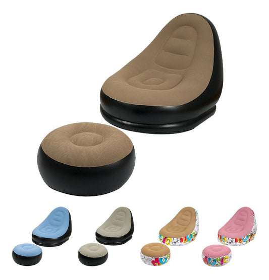 Camping Sofá De Ocio Tumbona Silla Inflable Reposa Pies Puff