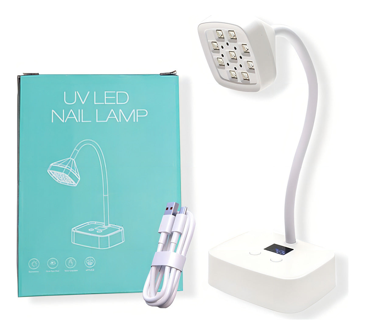 Lámpara Led Uñas Uv Manicure Gel 27w Blanco Sensor Automático Hoso