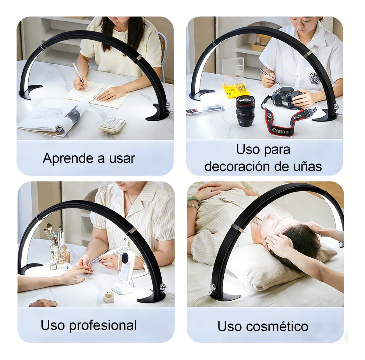 Lámpara De Mesa Plegable Para Salones De Manicura Led Uñas Negro