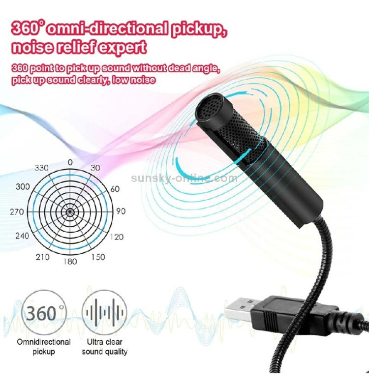 Micrófono De Grabación Profesional Mini Usb Yanmai Sf-558 Color Negro