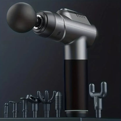 Pistola Masaje Muscular Fisioterapia / Niveles / Accesorios Negro