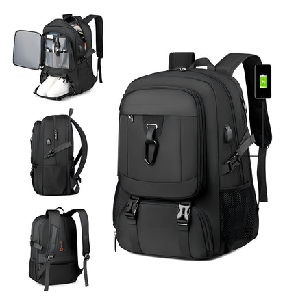 Mochila De Viaje Adultos Laptop 15 Pulgadas Grande Espacio Con Adultos Color Negro