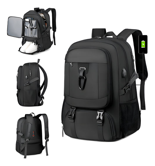 Mochila De Viaje Adultos Laptop 15 Pulgadas Grande Espacio Con Adultos Color Negro