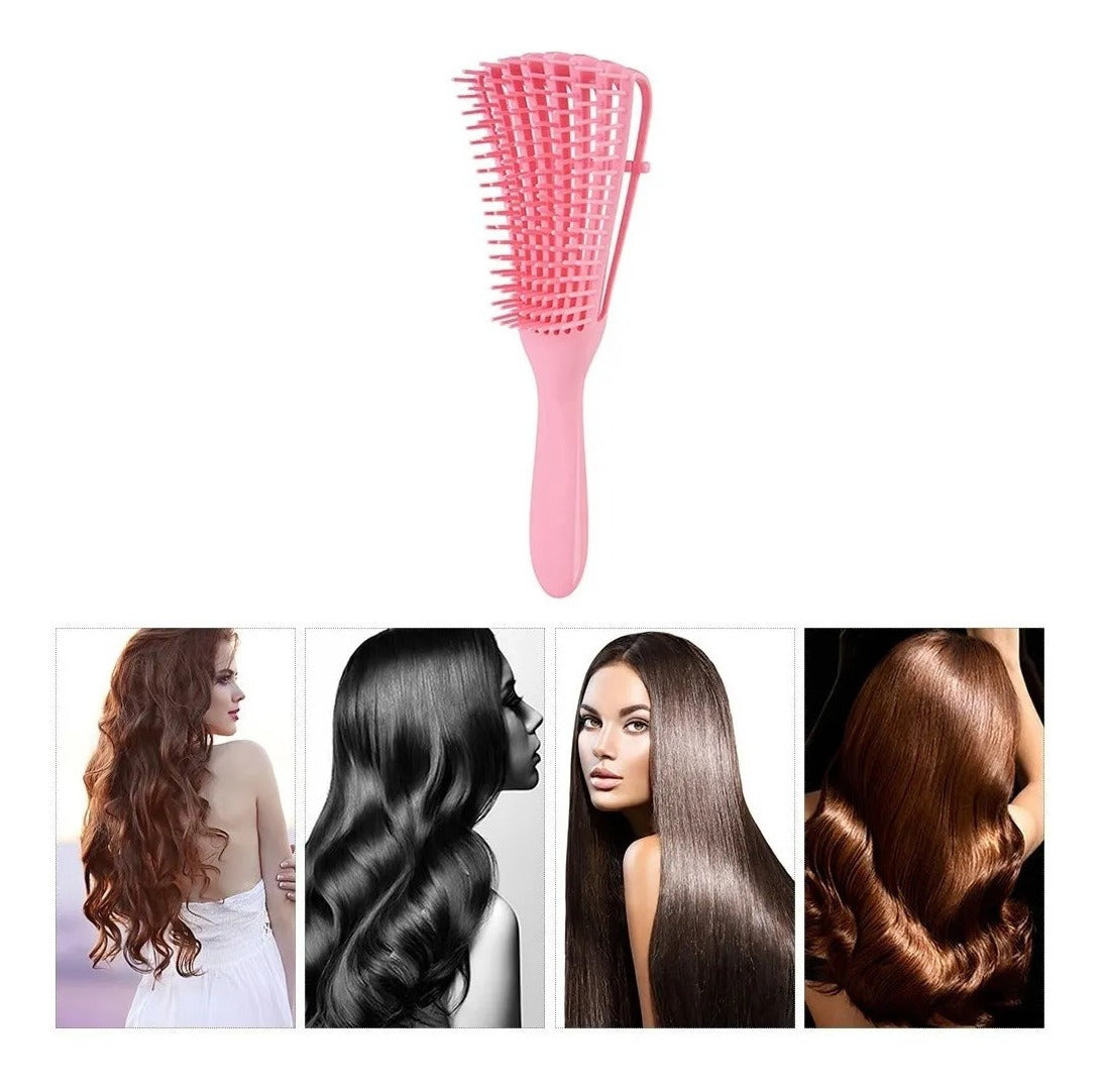 Cepillo Desenredante Rosado Cabello Ondulado