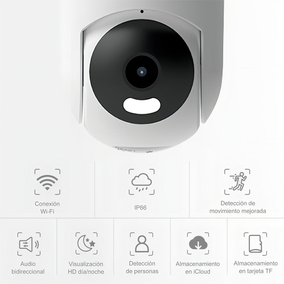 Cámara Seguridad Wifi Audio Bidireccion Alarma Ip66 2k C12h Color Blanco