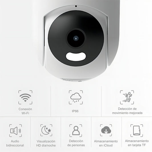 Cámara Seguridad Wifi Audio Bidireccion Alarma Ip66 2k C12h Color Blanco