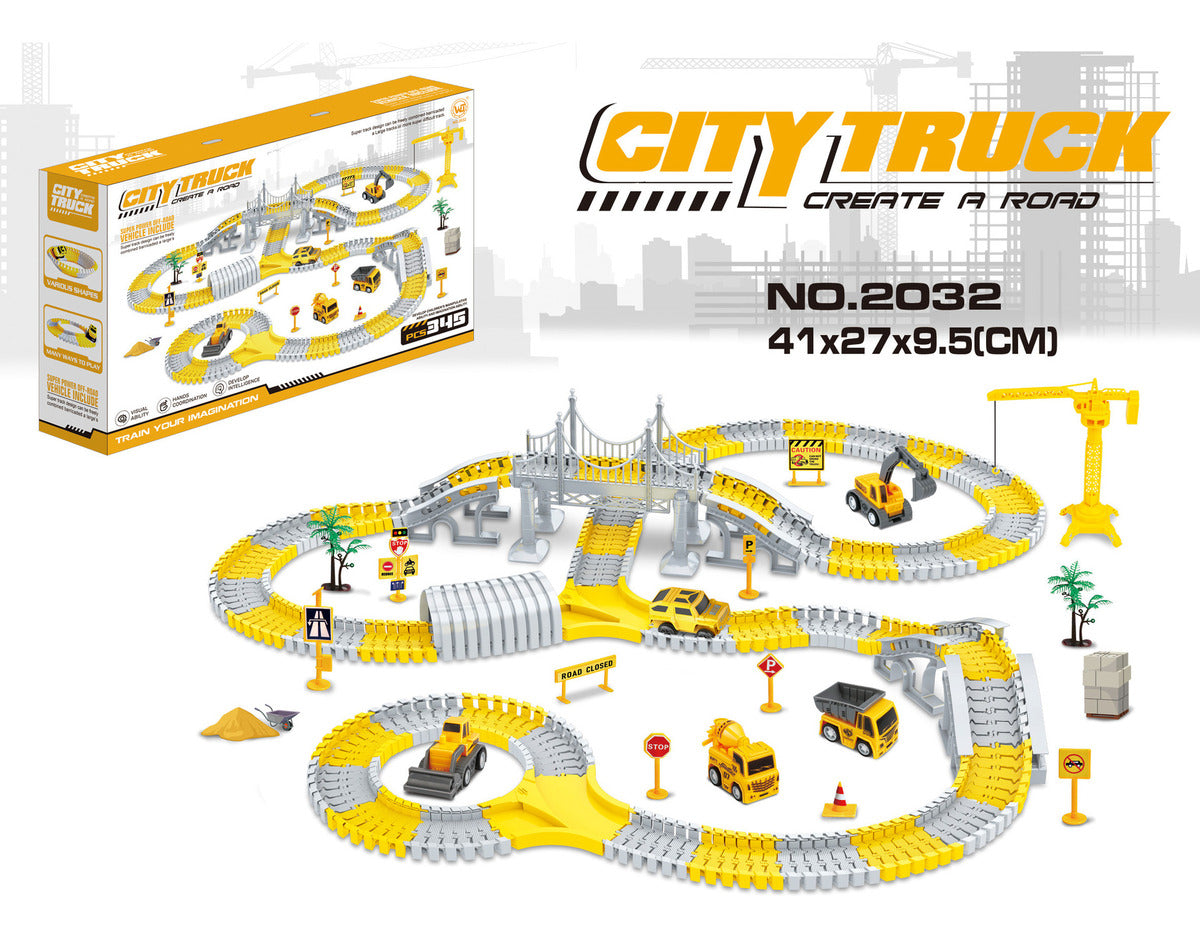 Juguete Pista De Auto Para Niño Bloque De Vehiculo Educativo Color Amarillo