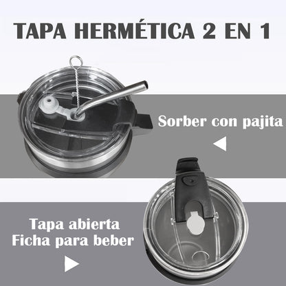 Termo Botella Agua Taza Cafe Térmica Acero Inoxidable Hoso