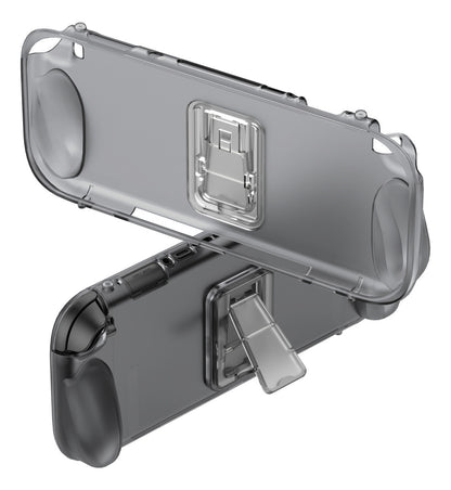 Funda Nintendo Switch 2 Gris Transparente Soporte Integra - Gris