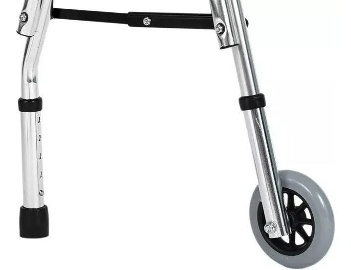 Andador Plegable Ortopédico Adulto Mayor Hoso 2 Ruedas Asiento Aluminio