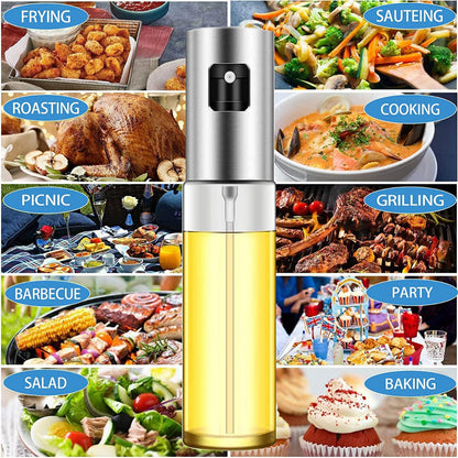 Rociador De Aceite Vinagre Spray Oil Vidrio Acero Inoxidable 100ml