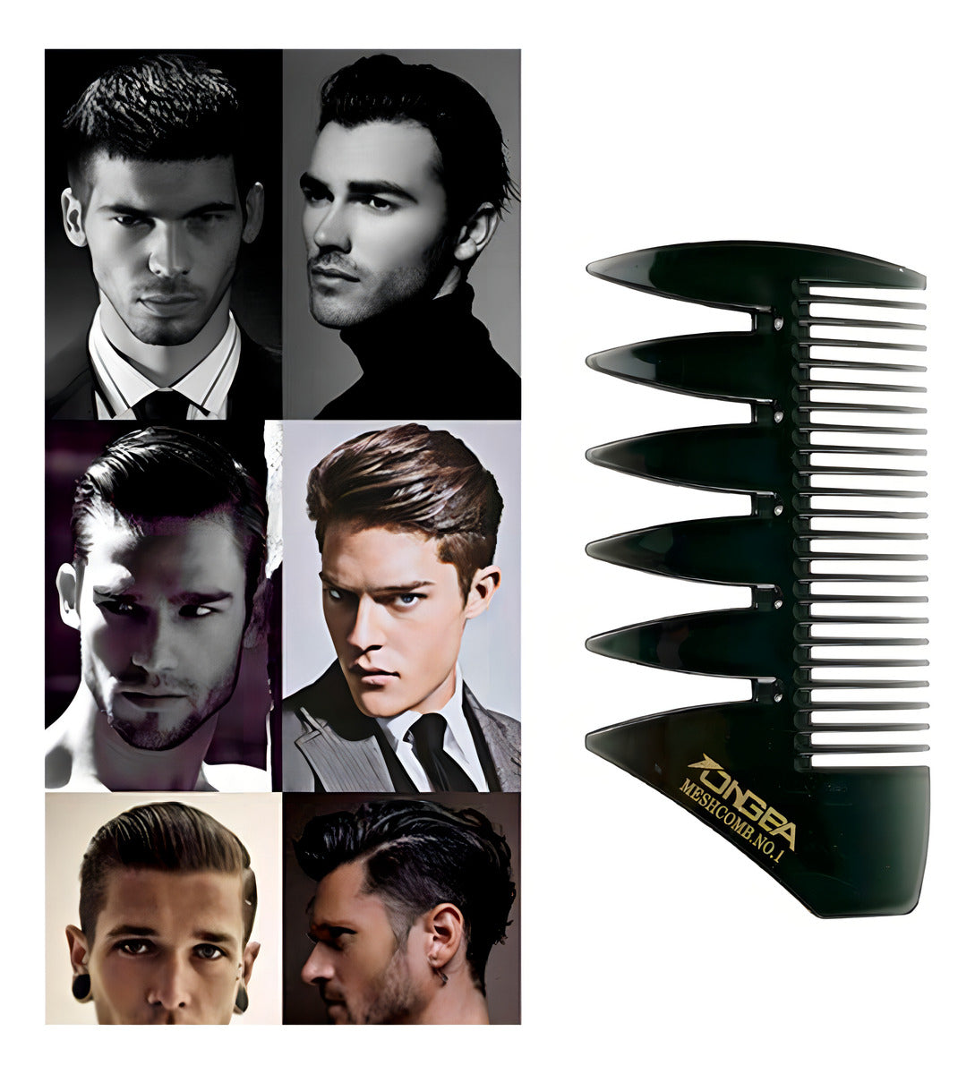 Peineta Barbería Ongba No.1 Plástico Profesional Barberos