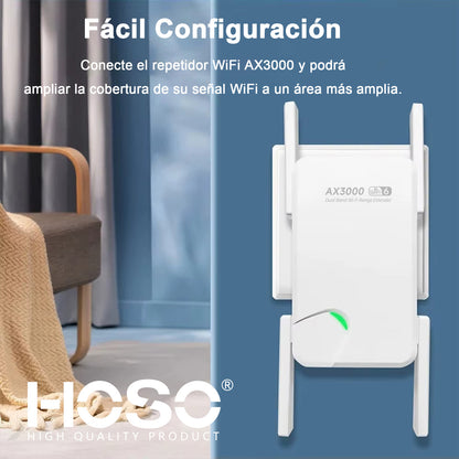 Repetidor Wifi 5,8g 2.4g Wifi6 Ax3000 2400mbps Rj45 4 Antena
