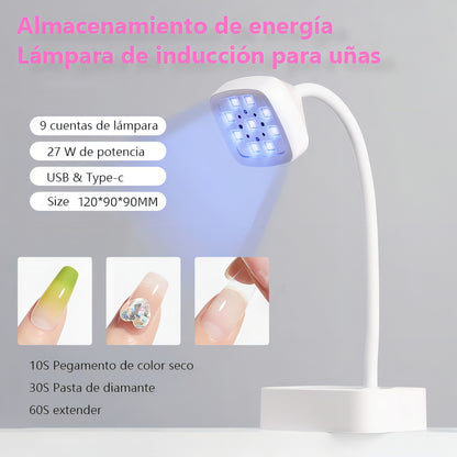 Lámpara Led Uñas Uv Manicure Gel 27w Blanco Sensor Automático Hoso