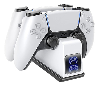 Cargador Joystick Duales, Estacion De Carga Ps5 Mando Juego Blanco