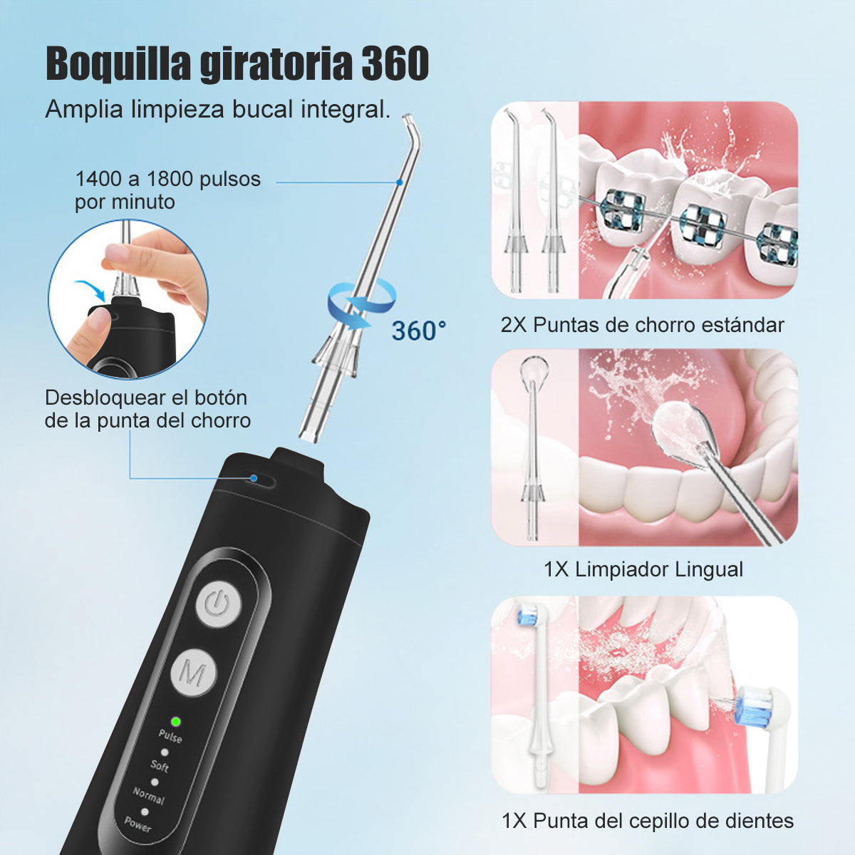 Irrigador Bucal Genérica M139plus Inalámbrico 130 Psi