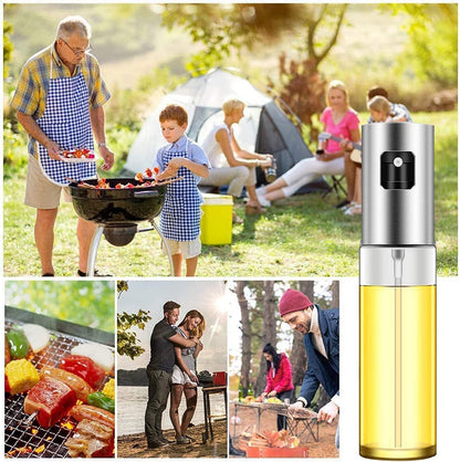 Rociador De Aceite Vinagre Spray Oil Vidrio Acero Inoxidable 100ml