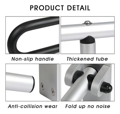 Barra De Agarre Para Inodoro Soporte Plegable Negro