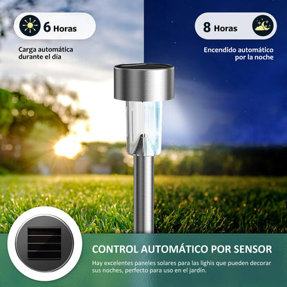 Luces Solares Exterior Lámpara Foco Jardín 10pcs 5colores