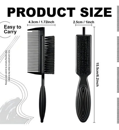 Peine Cepillo Fade Para Barba Barberia Con Peineta 2 En 1 Color Negro