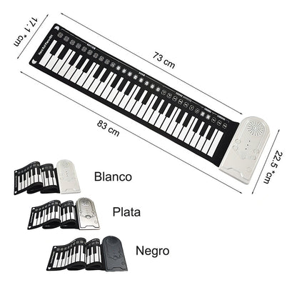 Teclado Musical Pd49 49 Teclas Con Pedal Negro Portátil Hoso