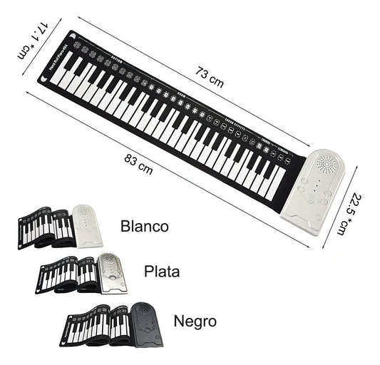 Teclado Musical Pd49 49 Teclas Con Pedal Negro Portátil Hoso