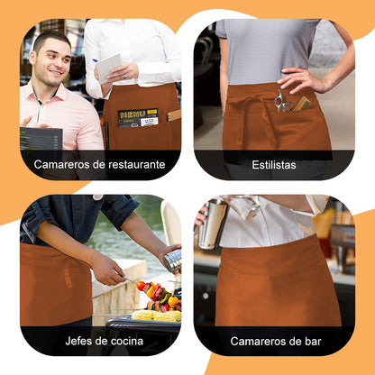 Pechera Delantal Mezclilla Mesero Cocina Bar Comedor Mujer