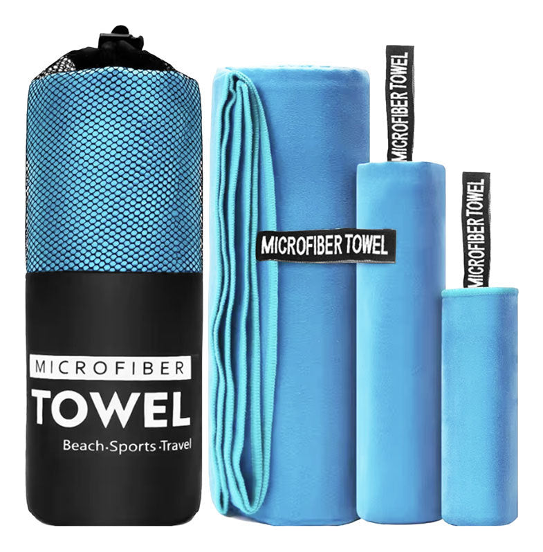 Toalla De Baño Viaje Deportiva Microfiba Secado Rápido 3pcs