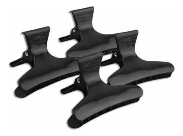 Set De 12 Tomadores De Plástico Mariposa Para Cabello Color Negro