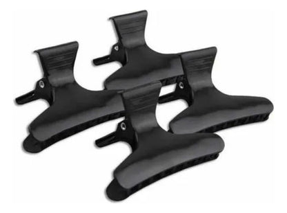 Set De 12 Tomadores De Plástico Mariposa Para Cabello Color Negro