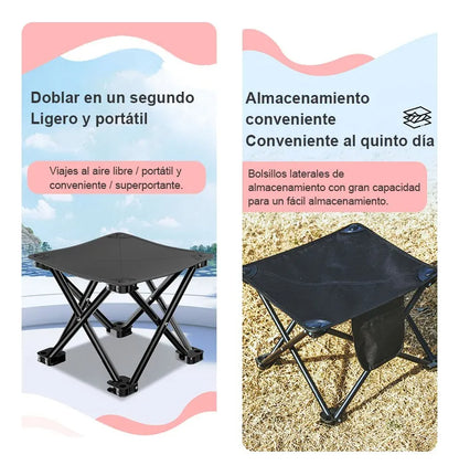 Silla Plegable Para Camping Playa Hoso Negra Portátil Con Bolsa Negro